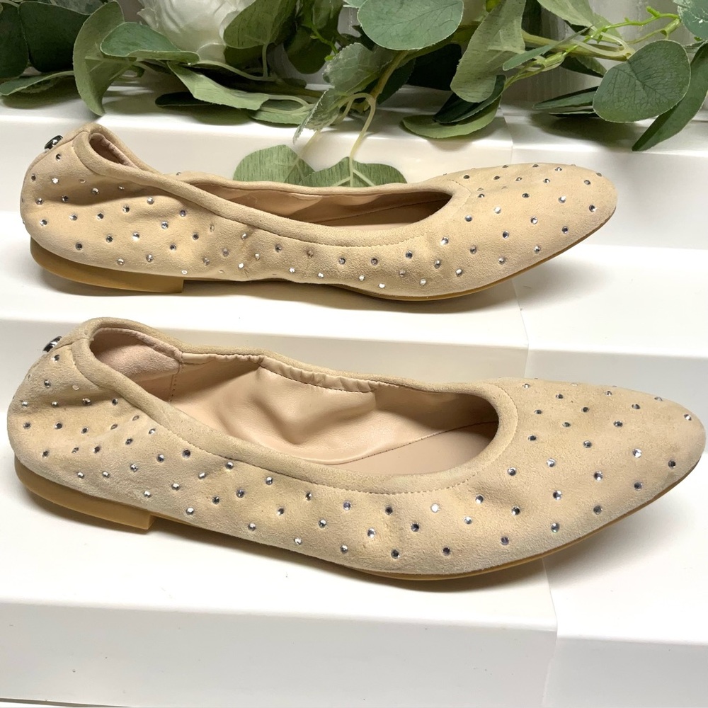 Stuart Weitzman Beige Studded Women's Flats 7.5 B